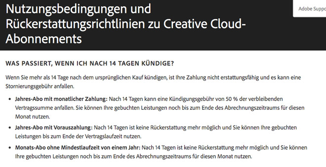 i dont like adobe creative cloud subscription terms