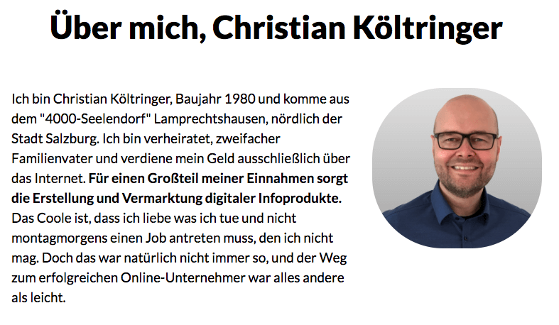 Christian Koeltringer wirkt sehr sympathisch und bodenstaendig